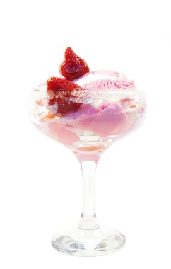 Ice cream and strawberrie isolated clipart