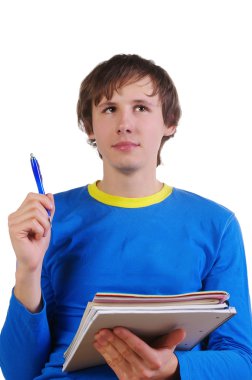 Men with pen and writing-book clipart