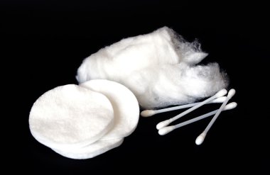 Cotton wool and sticks isolated clipart