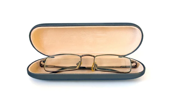 Glasses in case on white — Stock Photo, Image