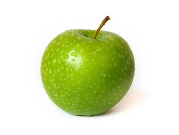 白底青苹果 — 图库照片