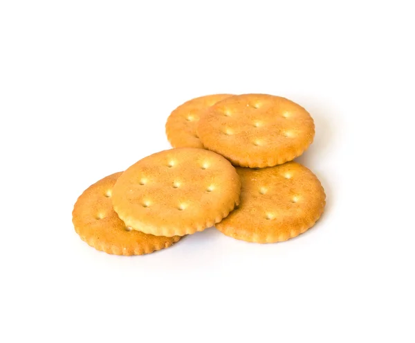 Heap of biscuits on white — Stock Photo, Image