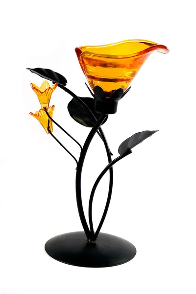 Orange candlestick — Stok fotoğraf
