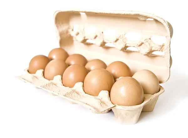 Embalagem de ovos isolados — Fotografia de Stock