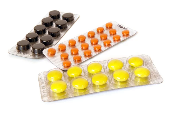 Píldoras aisladas en blanco — Foto de Stock