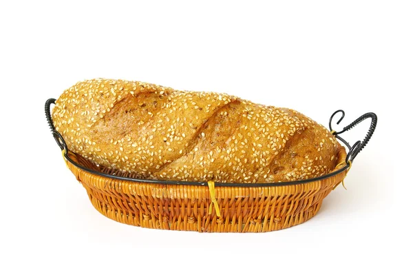 Roll in a basket isolated — Stock Photo, Image