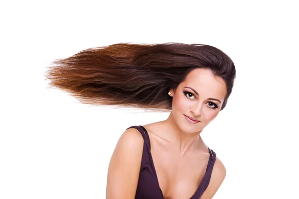 Mujer con un pelo largo y hermoso — Foto de Stock