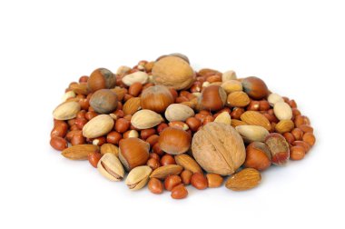 Nuts on white background clipart