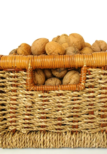 Bakest of nuts on white — Stock Photo, Image