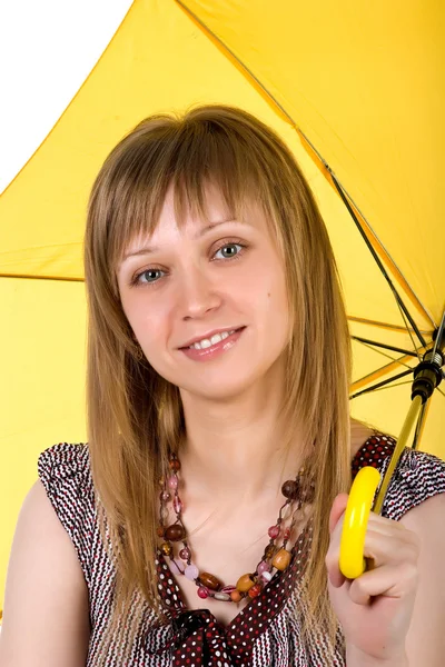 Красивая женщина с зонтиком — стоковое фото