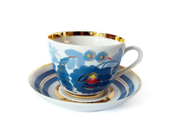 Mavi siyah çay fincan — Stok fotoğraf
