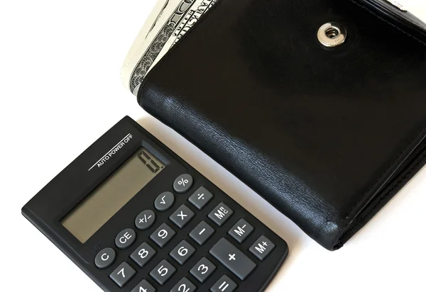 電卓と財布 — ストック写真