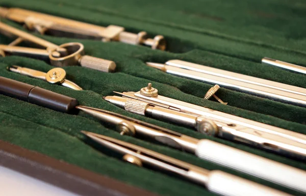 stock image Case of drawing instruments