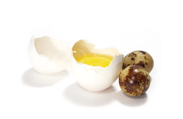 Eggs on a white background — Stock Photo, Image