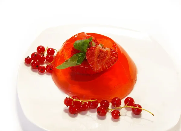 Gelatina di frutta e fragole — Foto Stock
