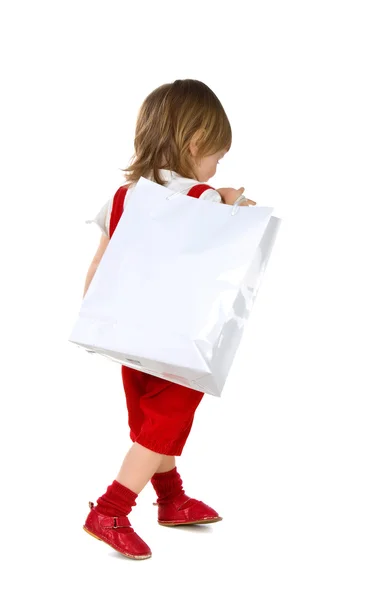 Bambina con borsa — Foto Stock