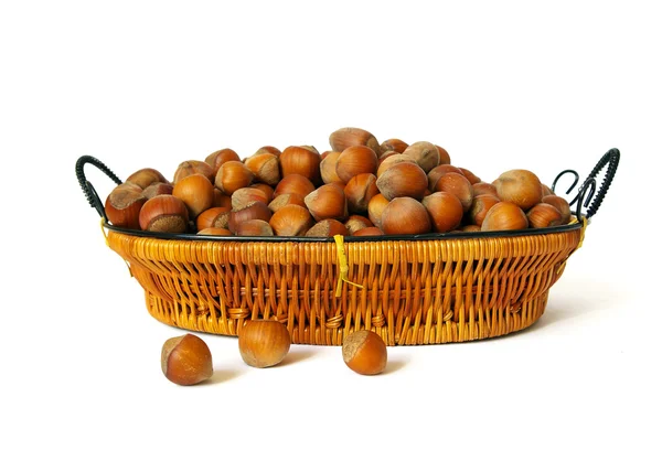 Nuts in a basket — Stock Photo, Image