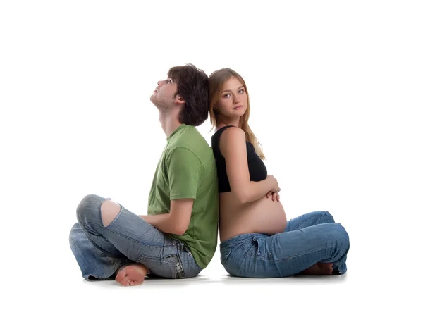 Femme enceinte et son mari — Photo