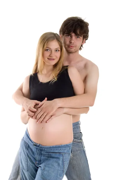 Femme enceinte et son mari — Photo