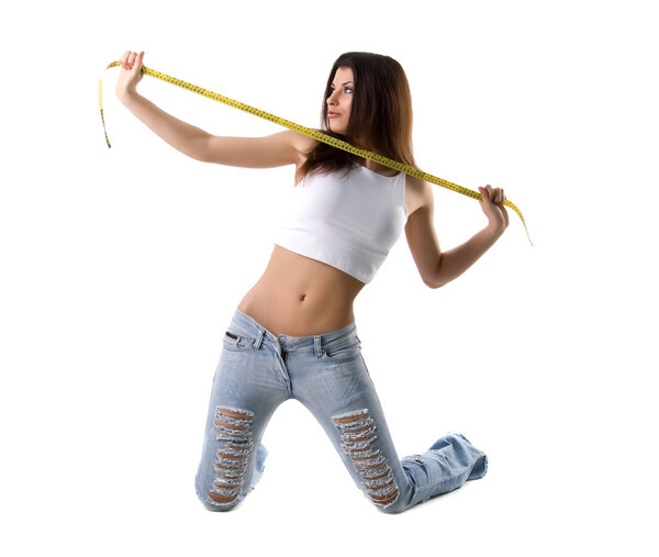 Woman and tape measure