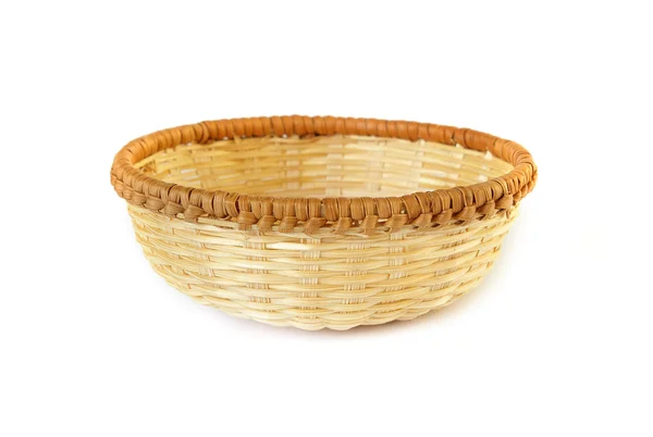 Woven basket on white — Stock Photo, Image
