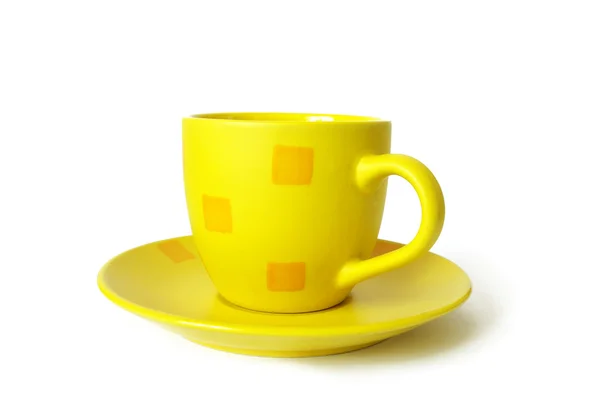 Copo de cerâmica amarela — Fotografia de Stock