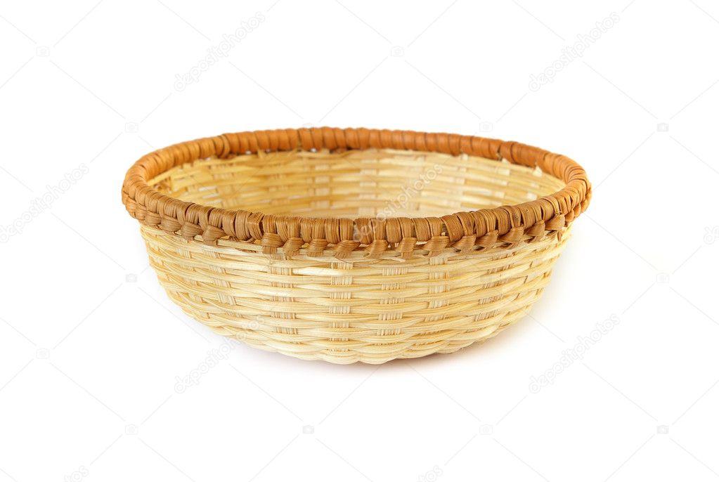 Woven basket on white