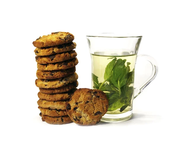 Cookies och mintte — Stockfoto