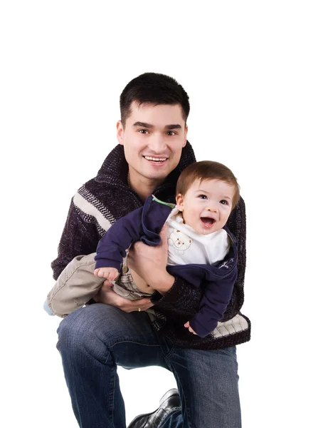 Otec hrát s jeho malým synem — Stock fotografie