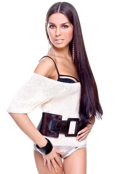 Krásná žena ve svetru — Stock fotografie