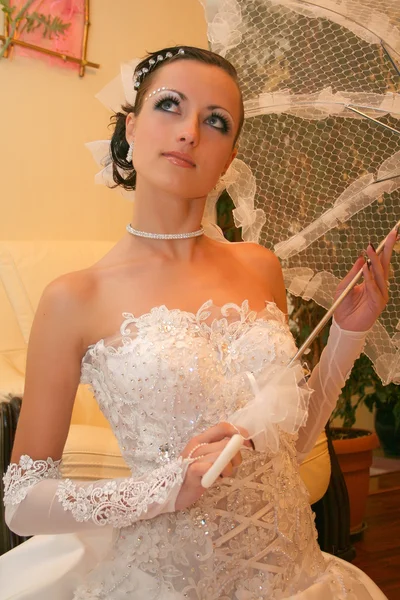 Brud i brudekjole – stockfoto