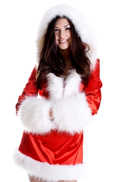 Beautiful woman wearing santa claus — Stock Photo, Image