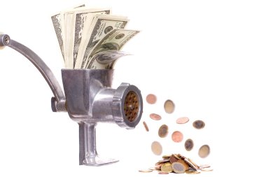 Meat chopper with dollars clipart