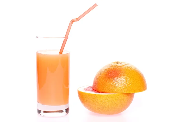 Grapefruit en SAP in glas — Stockfoto