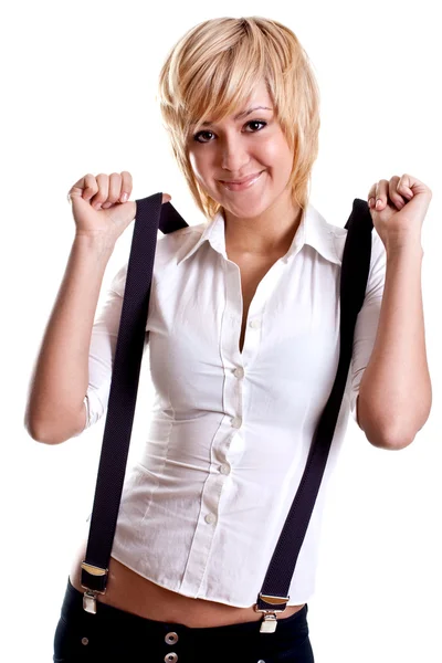 Affärskvinna i kostym — Stockfoto
