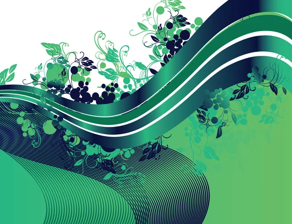 Ruban floral vert — Image vectorielle