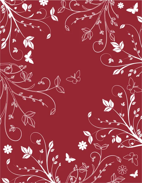 Rödvin floral bakgrund — Stock vektor