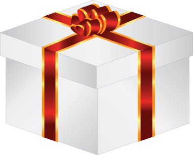 Gift box with bow clipart