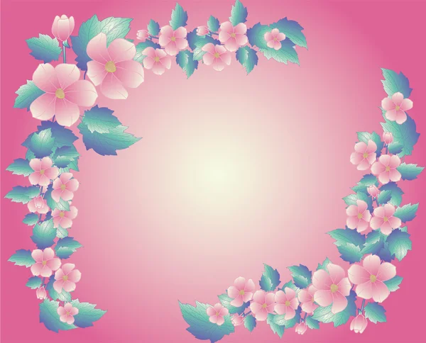 Рожевий квітковому обрамленні — стоковий вектор