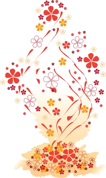 Turuncu Çiçek desenli — Stok Vektör