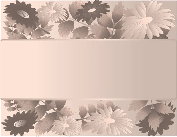 Cadre floral gris — Image vectorielle