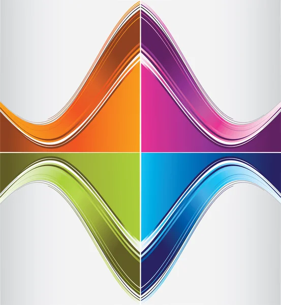 Arrière-plans courbe de couleur — Image vectorielle