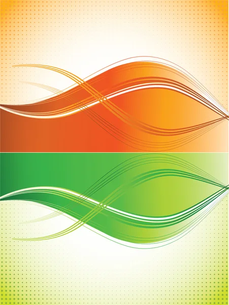 Καμπύλες πορτοκαλί και πράσινο υπόβαθρο — Διανυσματικό Αρχείο