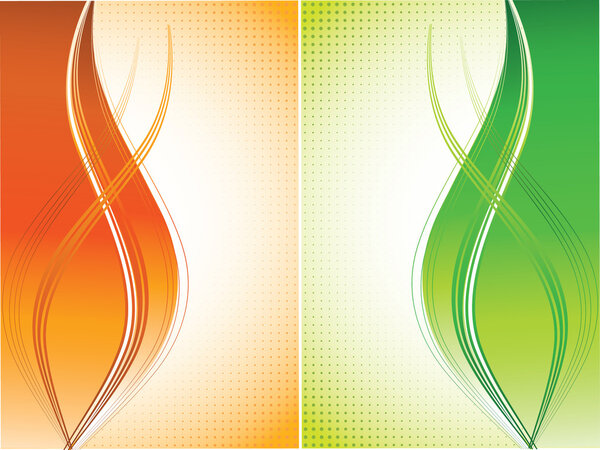 Orange and green curves background