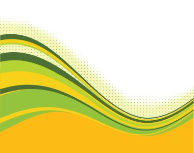 Orange and green curves background clipart