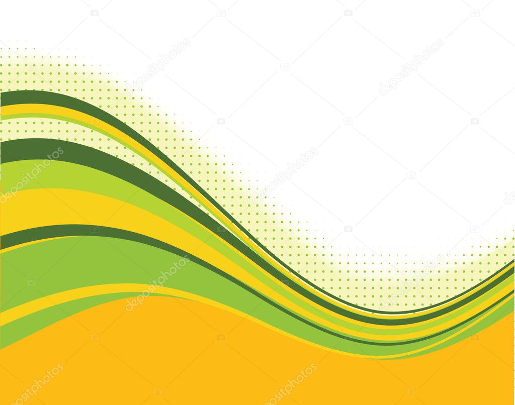 Orange and green curves background