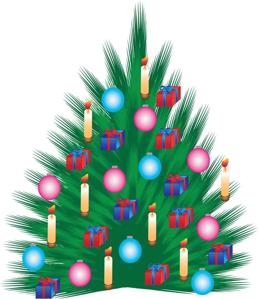 Dekorace vánoční borovice — Stockový vektor