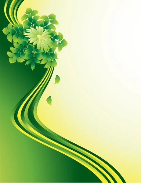 Green ribbons background — Stock Vector