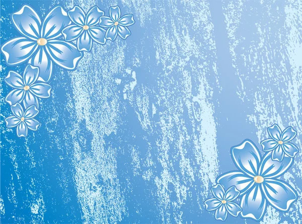 Flores azuis — Vetor de Stock