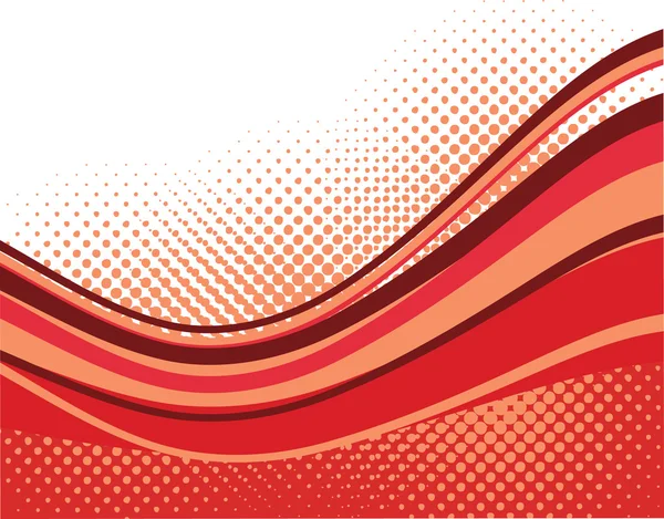 Red waves background — Stock Vector